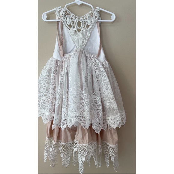 Dollcake Toddler Girl Cream Lace tiered Dress Size 4t. - Picture 2 of 5
